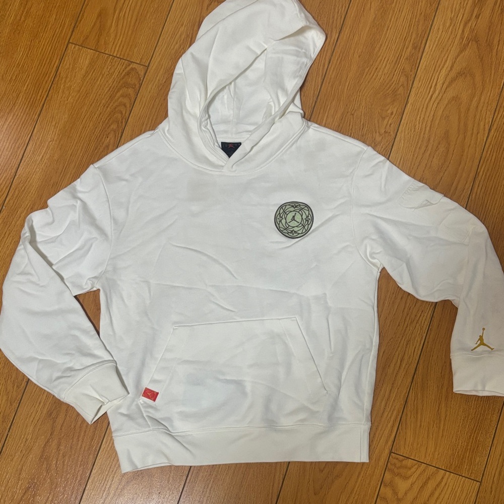 Jordan White Hoodie with Logo Accents